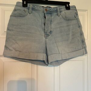 Hollister Light Blue high rise mom short Jean Shorts